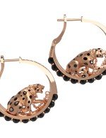 Серьги из золота 585 пробы c эмалью и ониксом