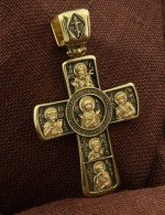 Крест из лимонного золота 585 пробы