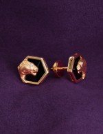 Серьги из золота 585 пробы c бриллиантами и ониксом