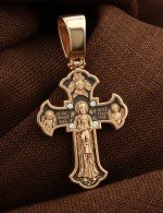 Крест из золота 585 пробы c бриллиантами