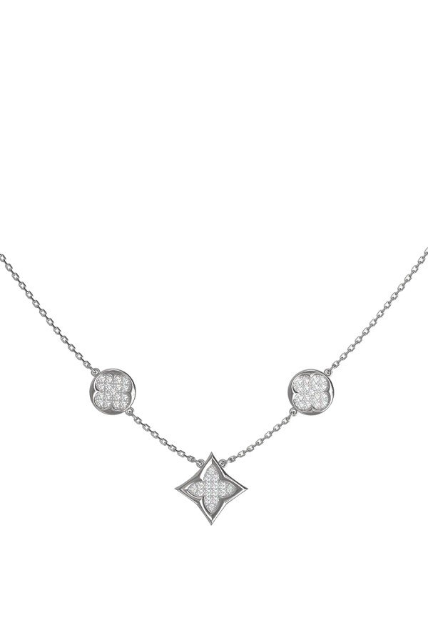 Колье из белого золота 585 пробы c бриллиантами