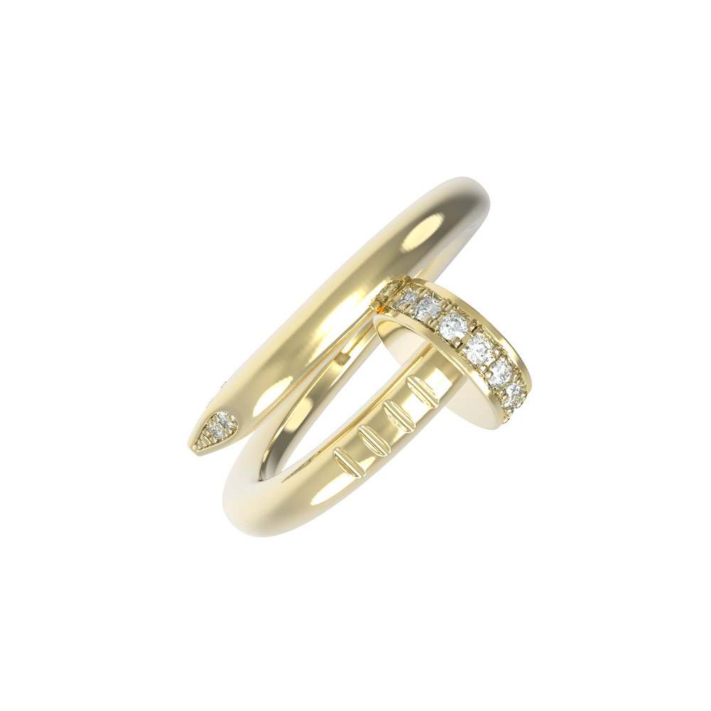 Кольцо из лимонного золота c бриллиантами