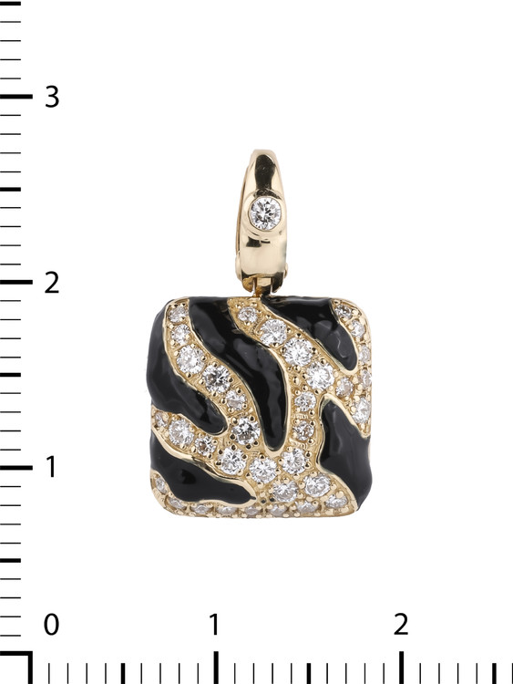 Подвеска из лимонного золота c эмалью и бриллиантами