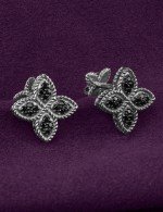 Серьги из белого золота 585 пробы c бриллиантами