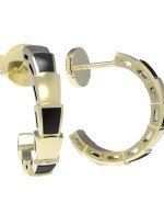 Серьги из лимонного золота 585 пробы c ониксом