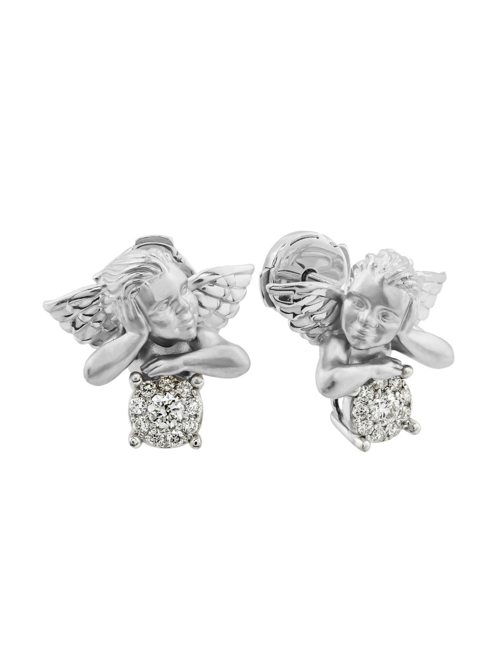 Серьги из белого золота c бриллиантами