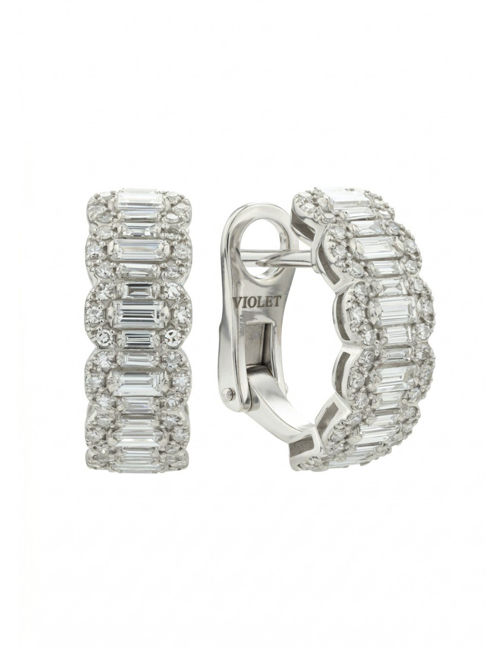 Серьги из белого золота c бриллиантами