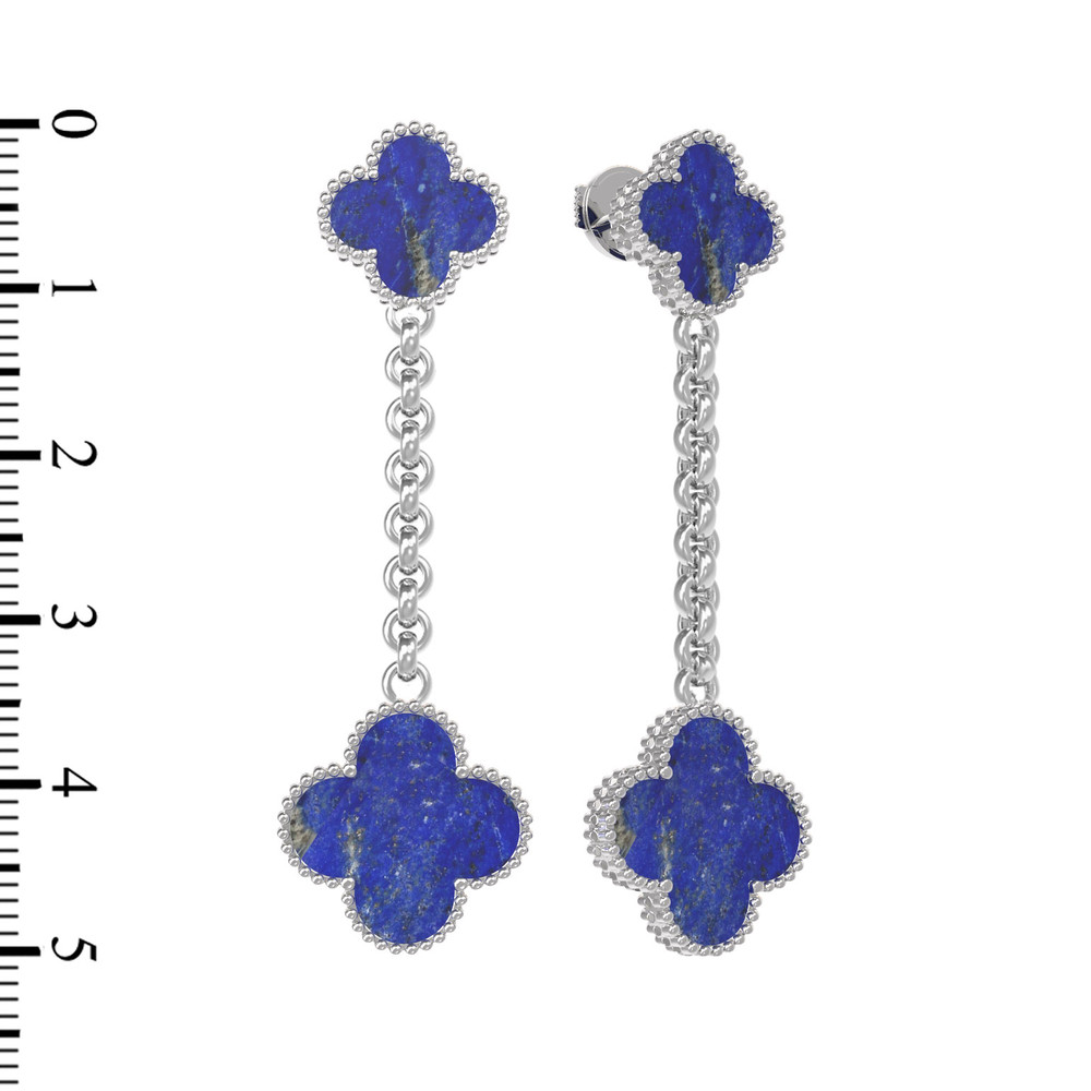 Серьги из белого золота c лазуритом