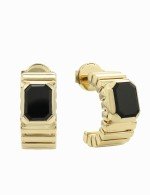 Серьги из лимонного золота c ониксом
