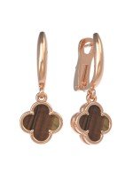 Серьги из золота 585 пробы c тигровым глазом