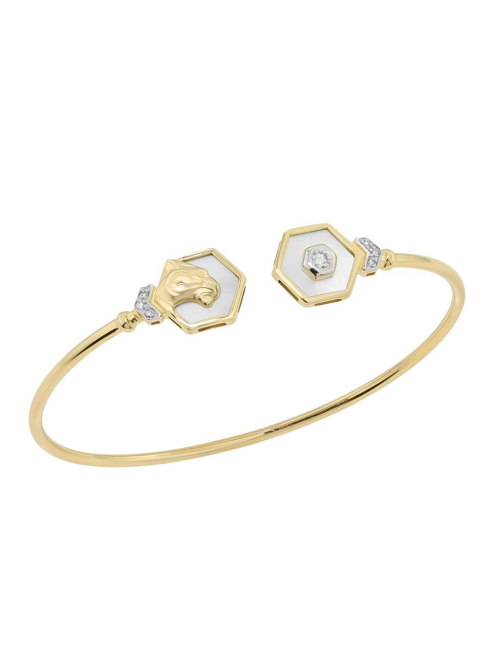 Браслет из лимонного золота c бриллиантами и перламутром