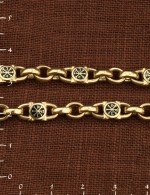 Цепь из лимонного золота 585 пробы c эмалью