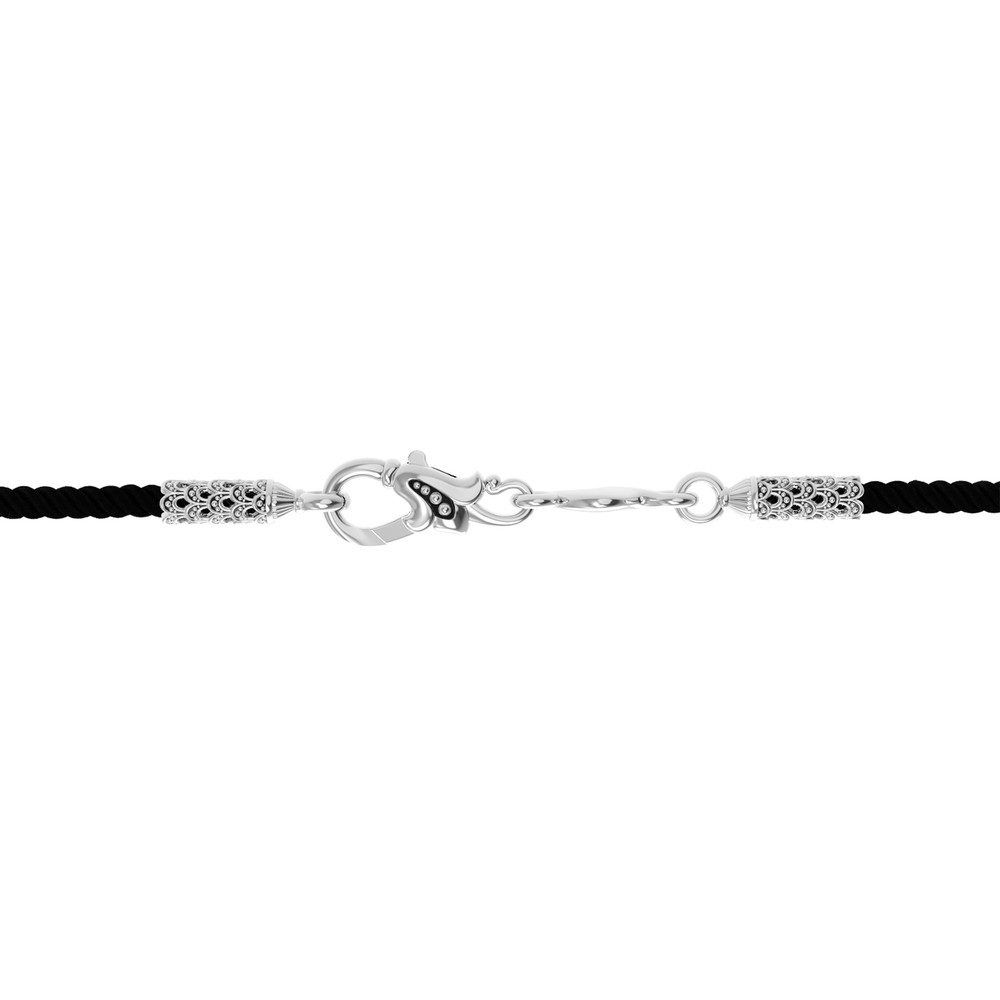 Шнурок шёлковый из белого золота c шёлковым шнурком