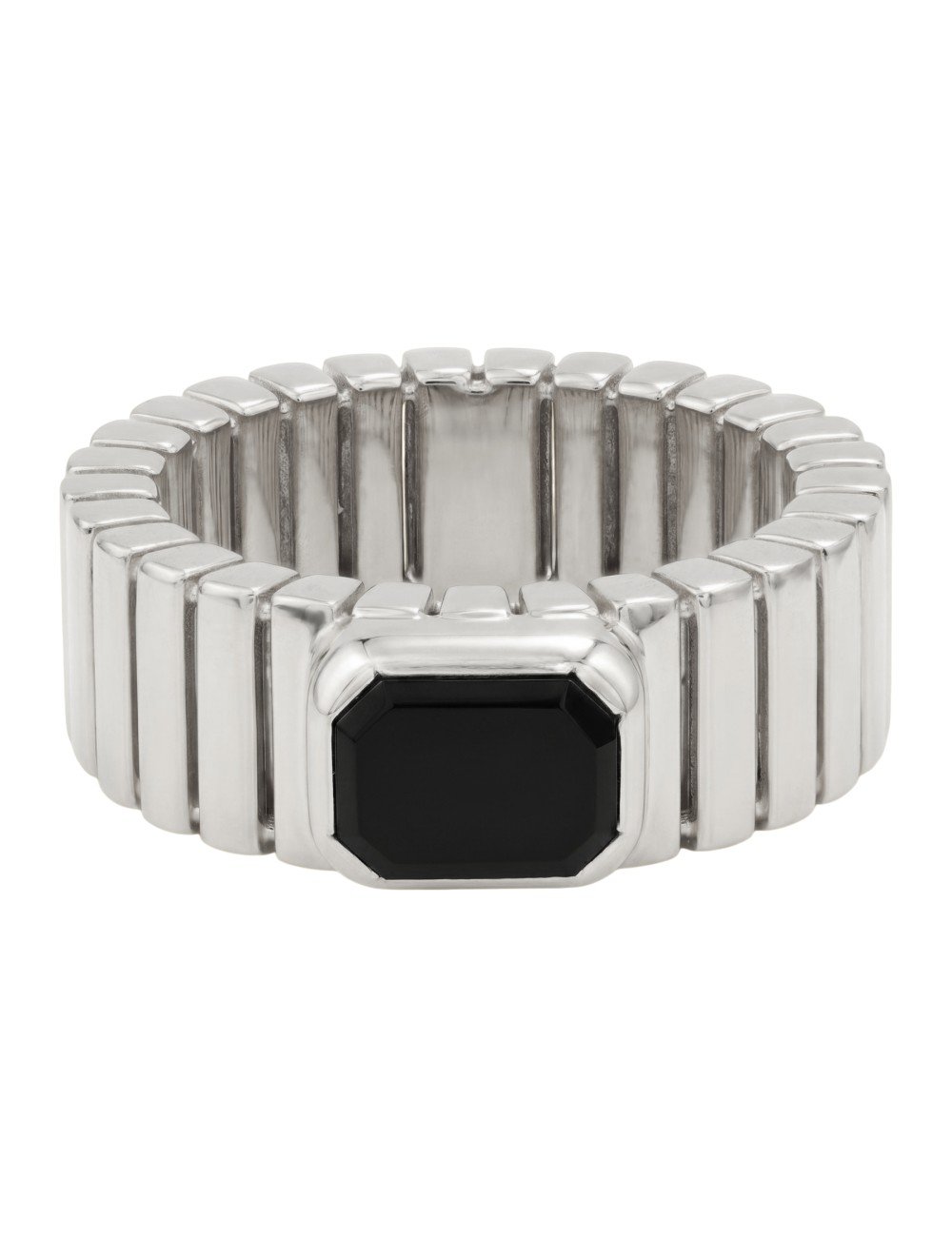 Кольцо из белого золота c ониксом