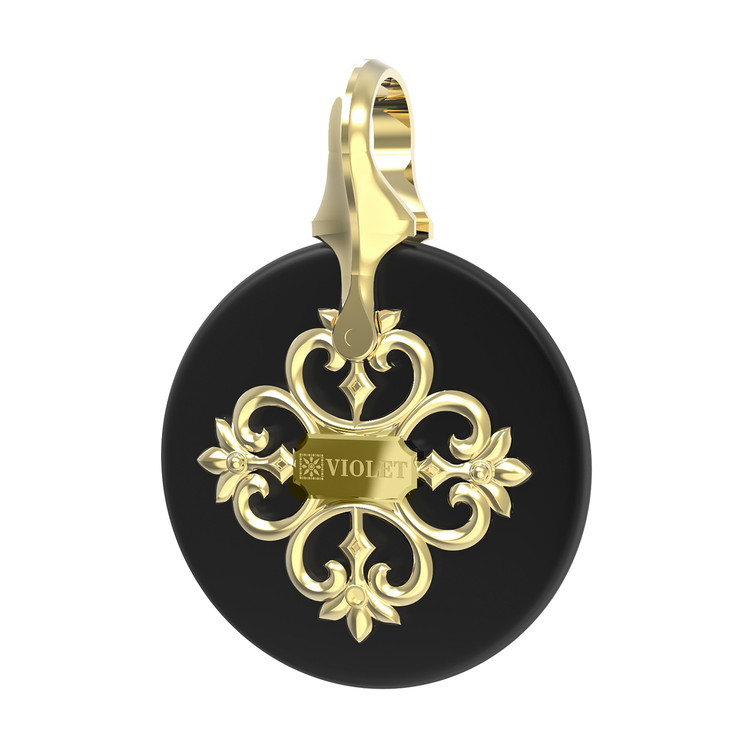 Подвеска из лимонного золота c ониксом