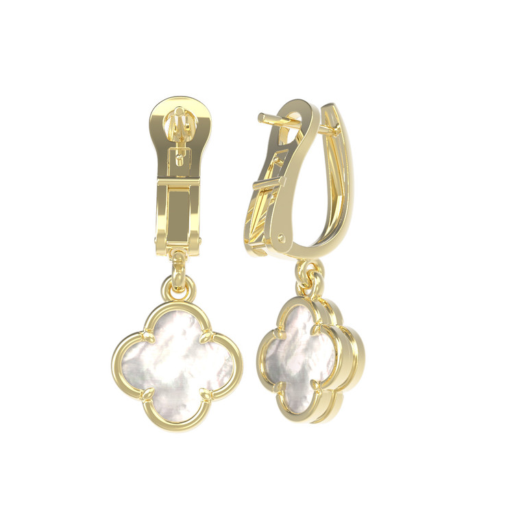 Серьги из лимонного золота c перламутром