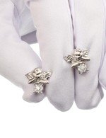 Серьги из белого золота 585 пробы c бриллиантами