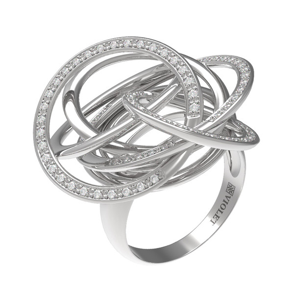 Кольцо из белого золота c бриллиантами