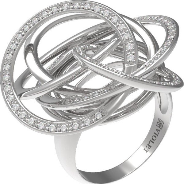 Кольцо из белого золота c бриллиантами