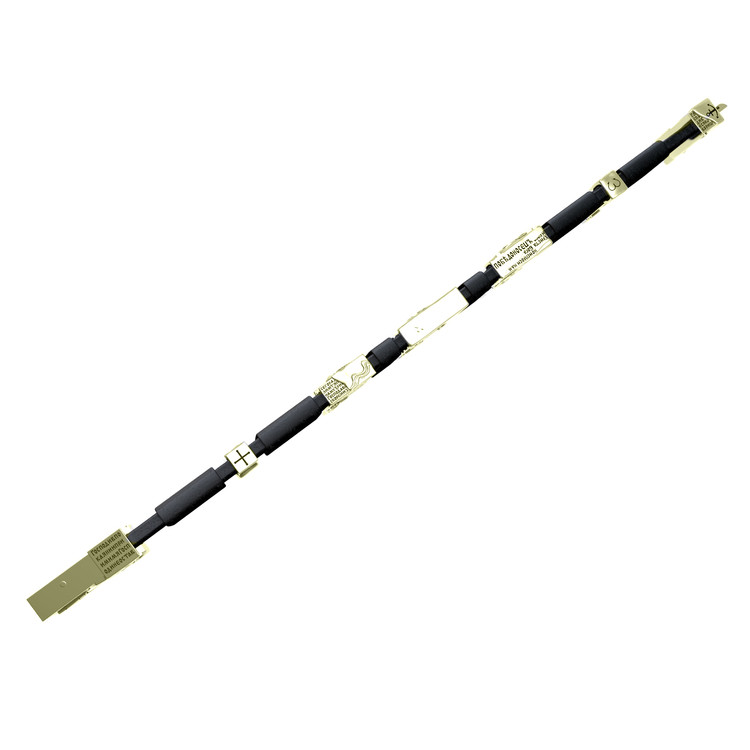 Браслет из зелёного золота c кожаным шнурком