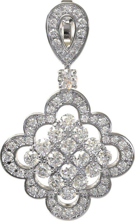 Подвеска из белого золота c бриллиантами