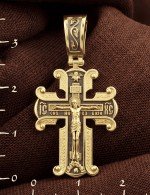 Крест из лимонного золота 585 пробы
