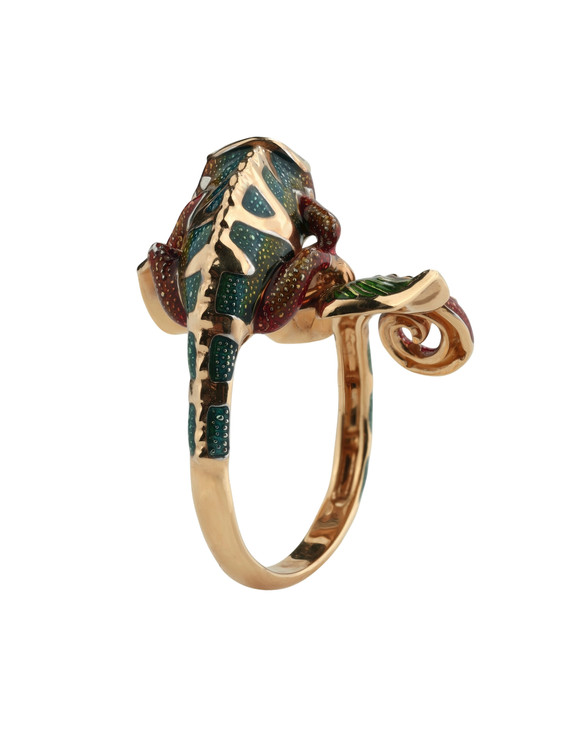 Кольцо из золота c эмалью