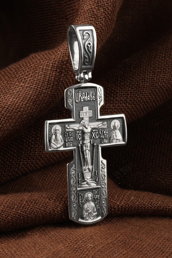 Крест из белого золота 585 пробы