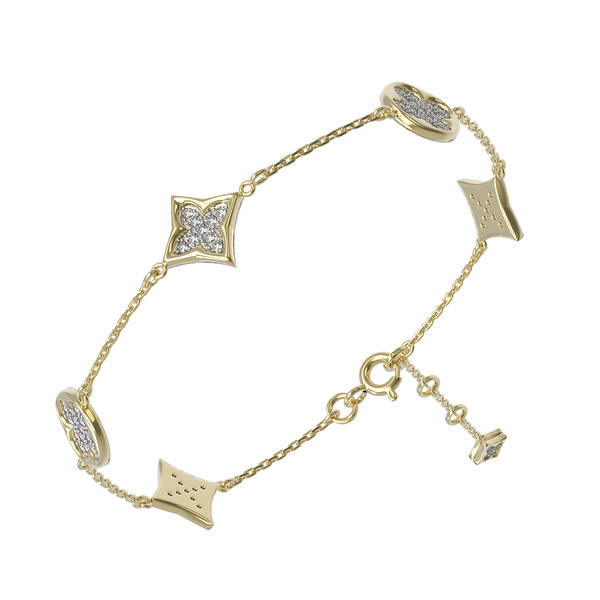 Браслет из лимонного золота c бриллиантами