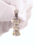 Подвеска из серебра 925 пробы и золота 750 пробы c рубином