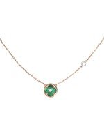 Колье из золота 585 пробы c бриллиантами и малахитом