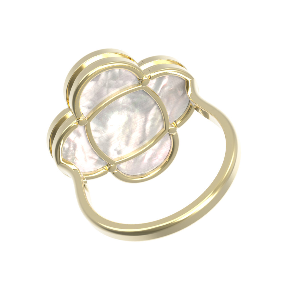 Кольцо из лимонного золота c перламутром