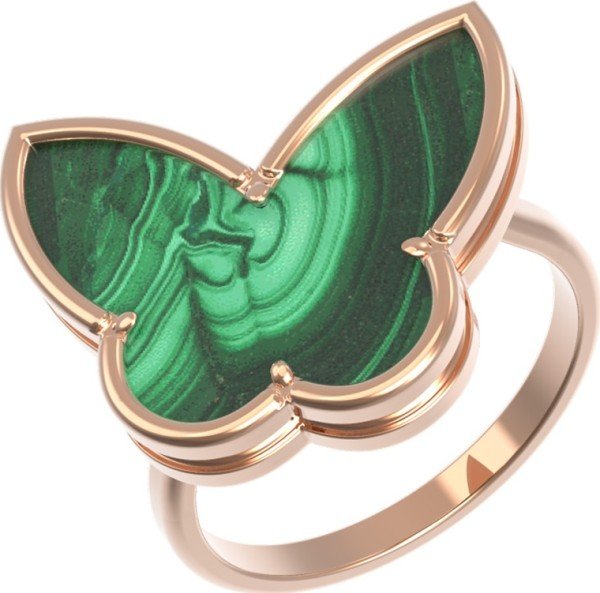 Кольцо из золота c малахитом