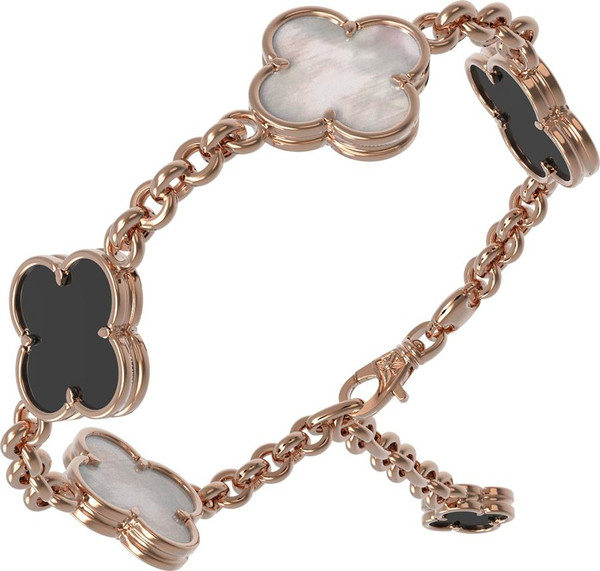 Браслет из золота c ониксом и перламутром