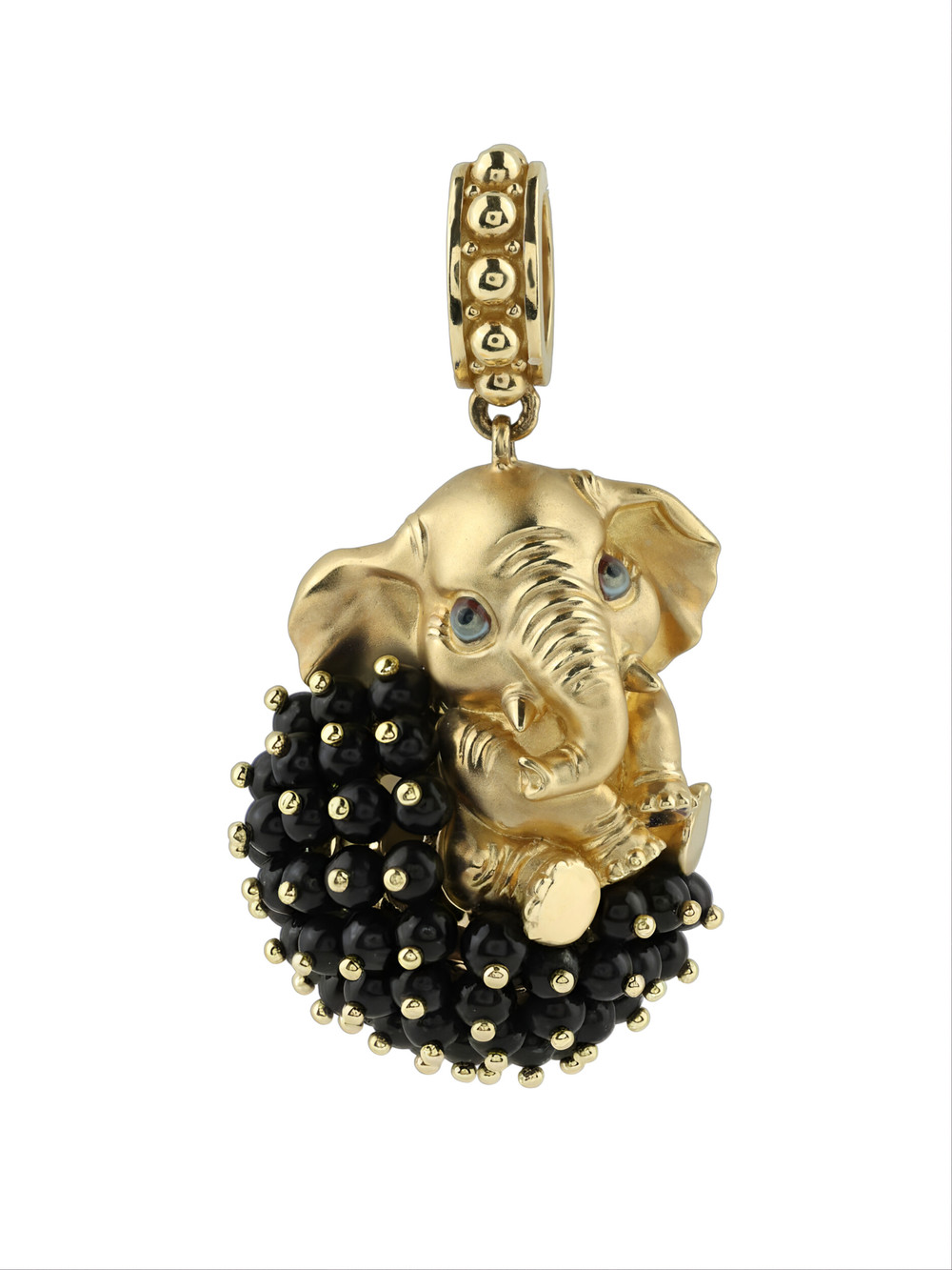 Подвеска из лимонного золота c эмалью и ониксом