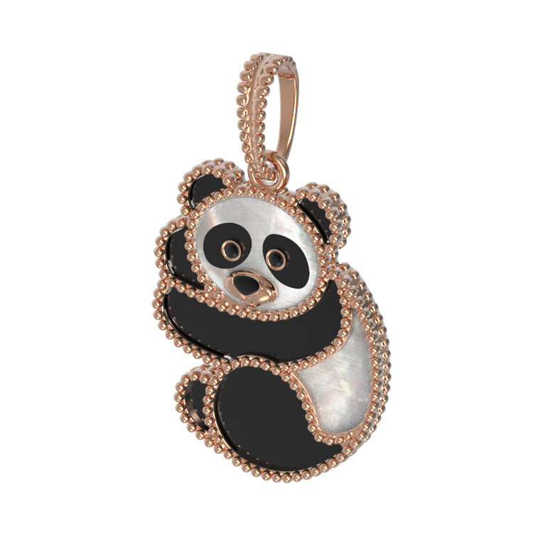 Подвеска из золота c эмалью, ониксом и перламутром