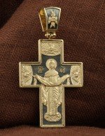 Крест из лимонного золота 585 пробы