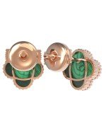 Серьги из золота 585 пробы c малахитом