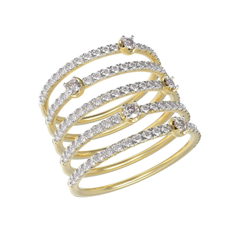 Кольцо из лимонного золота c бриллиантами