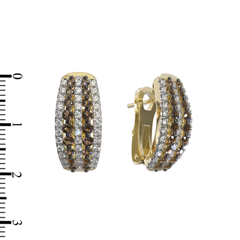 Серьги из лимонного золота c бриллиантами