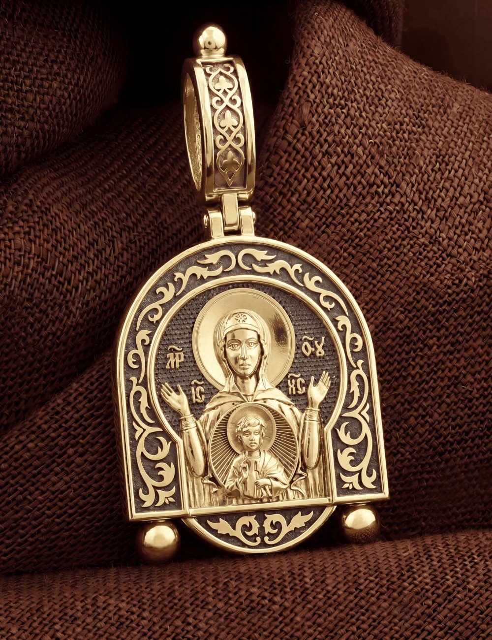 Образок из лимонного золота 585 пробы