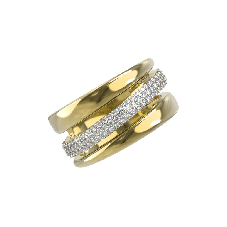 Кольцо из лимонного золота c бриллиантами