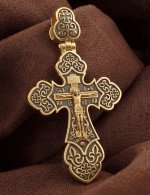 Крест из лимонного золота 585 пробы