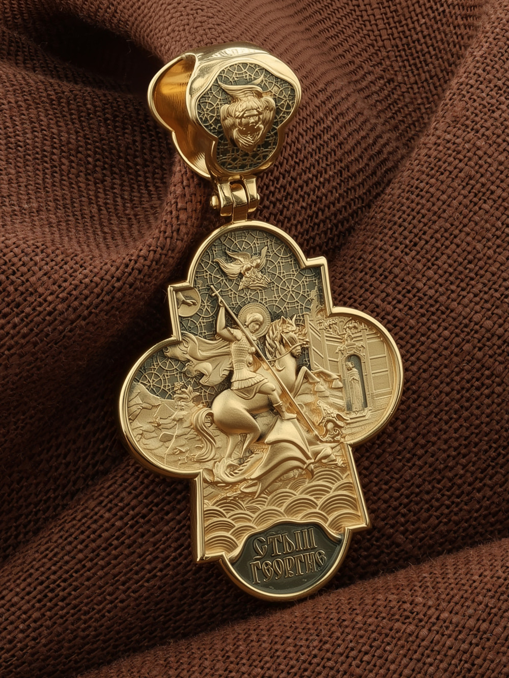 Крест из лимонного золота