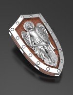 Образок из белого золота 585 пробы c деревом груши