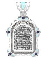 Образок из белого золота 585 пробы c эмалью и иконописью