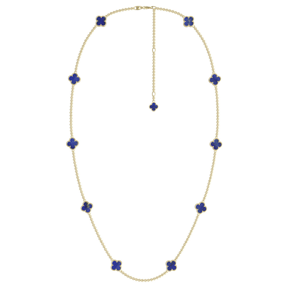 Колье из лимонного золота c лазуритом