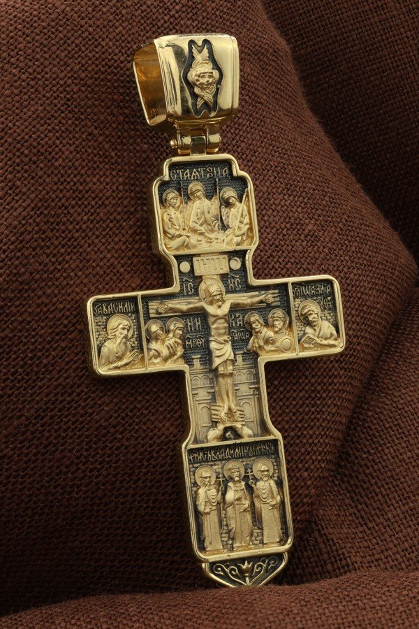 Крест из лимонного золота 585 пробы