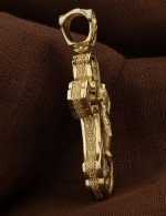 Крест из лимонного золота 585 пробы c ониксом