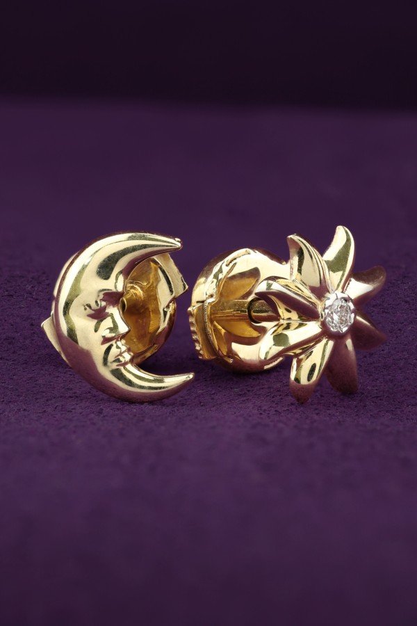 Серьги из лимонного золота c бриллиантами